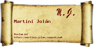Martini Jolán névjegykártya