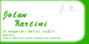 jolan martini business card